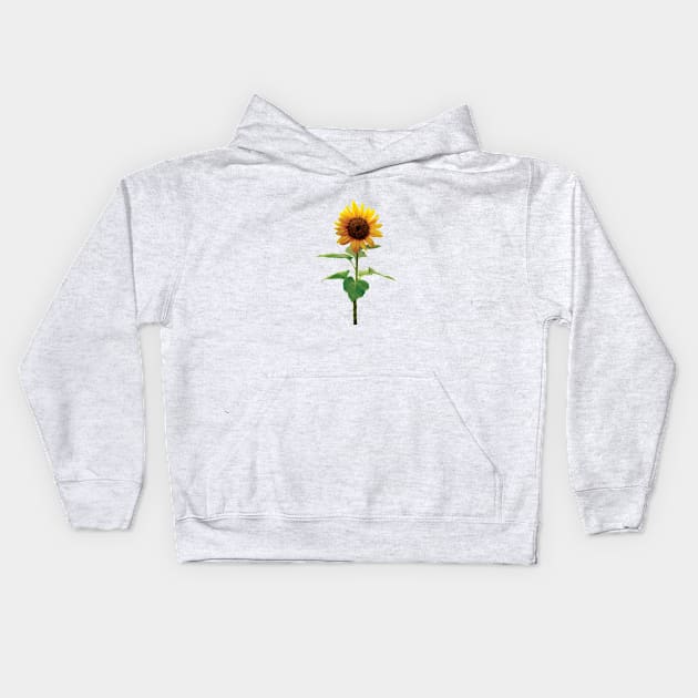 Single Stem Sunflower Yellow Floral Flower Kids Hoodie by Blessing Direct